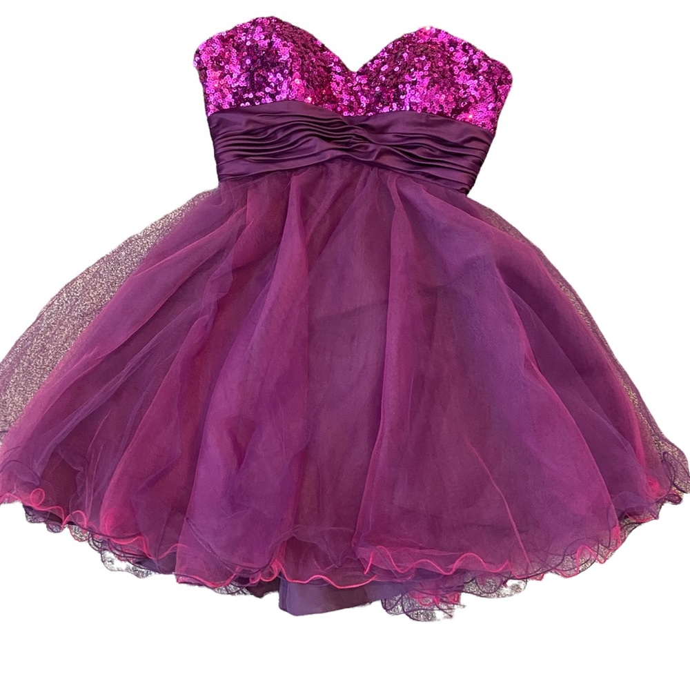 Chico’s SMALL pinkish purple formal strapless mini dress
